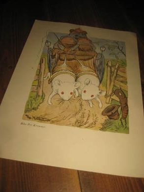 Skisser av Theodor Kittelsen 1943 skisser p&aring; begge sider av arket Pent i glass og ramme Ca 22*30 cm stort Dette er nr 3