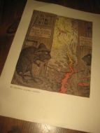 Skisser av Theodor Kittelsen 1943 skisser p&aring; begge sider av arket Pent i glass og ramme Ca 22*30 cm stort Dette er nr 5