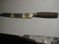 Gammel brødkniv fra Norsk Knivfabrik Trondhjem ca 32 cm lang