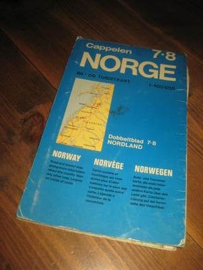 Cappelens bil- og turistkart NORGE 7-8 1977