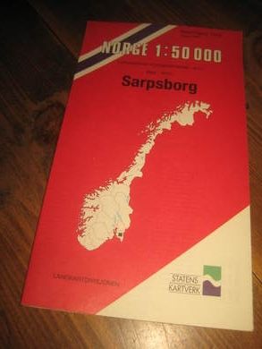Topografisk hovedkartserie NORGE 1:50000 SARPSBORG 1990