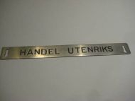Pent skilt fra 50 tallet, brukt i bibliotek, noe for deg? HANDEL, UTENRIKS.