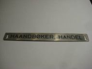 Pent skilt fra 50 tallet, brukt i bibliotek, noe for deg? HAANDBØKER, HANDEL.