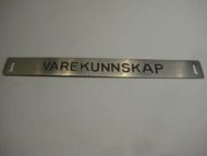 Pent skilt fra 50 tallet, brukt i bibliotek, noe for deg? VAREKUNNSKAP.
