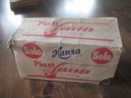 Hansa - Solo eske for sugerør ca 25*10 cm stor 13 cm høg 60 tallet