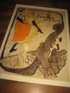 Pen plakat, JANE AVRIL, Jardin de Paris, ca 30*43 cm stor, pen i glass og ramme. 1995.