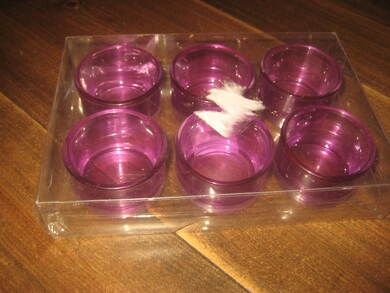 Uåpna eske med glassskåler for te lys 80 tallet