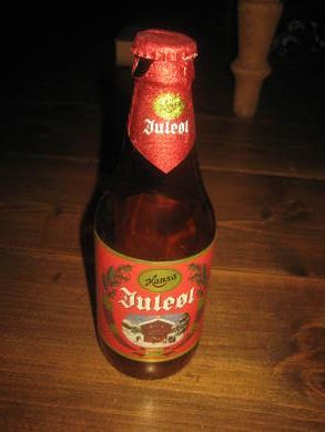 Hansa Juleøl flaske fra 1990 Brun