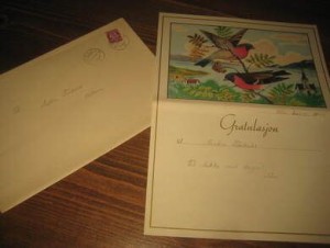 Konfirmasjonskort i original konvolutt, stempla VADHEIM 31.IX.44..