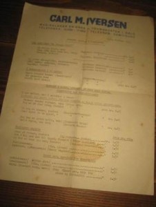 Skriv fra CARL M. IVERSEN, OSLO, SVENSKE NYHETER I PIANONOTYER, 1934.