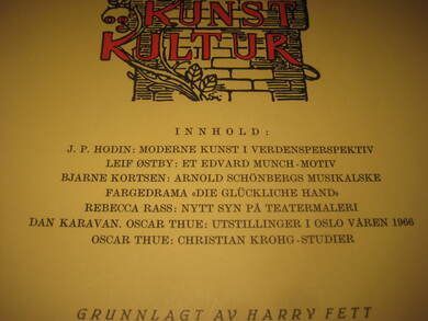 KUNST KULTUR 1966 3 hefte