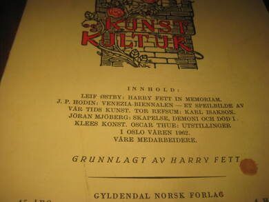 KUNST KULTUR, 1962, 4. hefte.