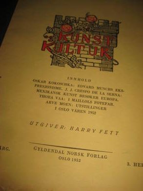 KUNST KULTUR 1952 3 hefte
