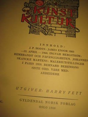 KUNST KULTUR, 1960, 2. hefte.