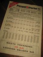 PENGELOTTERIET trekning 10-07-84.
