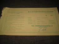 BILETRØYRFORSIKRING fra Voss Innstalasjonsforretning, 1964