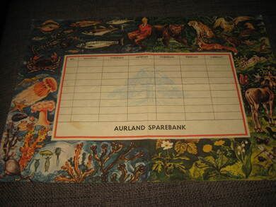 Ubrukt timeplan fra AURLAND SPAREBANK, 60 tallet