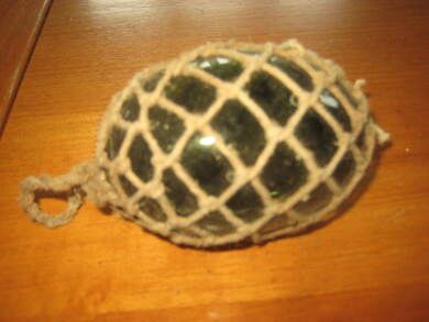 Gammel kavlkule brukt ved garnfiske i eldre tider Dette er den tykke kula som er sjelden Lys grønn meget pen seis Dette er kule nr 8