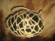 Gammel kavlkule fra tidleg 1900 brukt ved garnfiske i gamle dager Lys grønn tykk utgave som er den sjedneste dette er kule nr 47