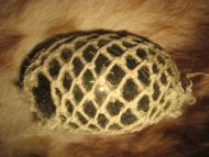 Gammel kavlkule brukt ved garnfiske i gamle dager Lys grønn dette er kule nr 44