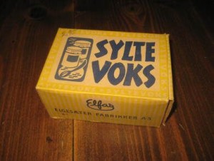 Eske med ubrukt innholdm, SYLTE VOKS, fra Elfas , Elgsæter Fabrikker, Trondheim, 50-60 tallet