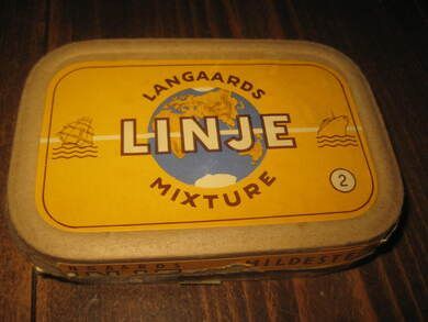 Tobakks eske uten innhold, Langaards LINJE mixture, 50-60 tallet