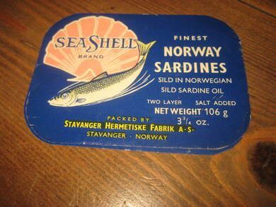 SEE SHELL NORWAY SARDINES fra Stavanger Hermetiske Fabrik