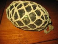 Gammel kavlkule brukt ved garnfiske i gamle dager Ble brukt til å halde garnet oppe i sjøen tidleg 1900 Dette er kule nr 21