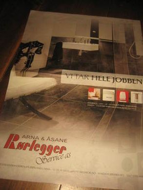 Reklamehefte fra Arna og Åsane Rørlegger Service Espeland 80 talllet