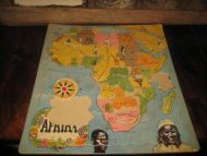 Gammelt puslespill AFRIKA noen brikker mangler men det kan sikkert passe i din samling p&aring; grunn av alder