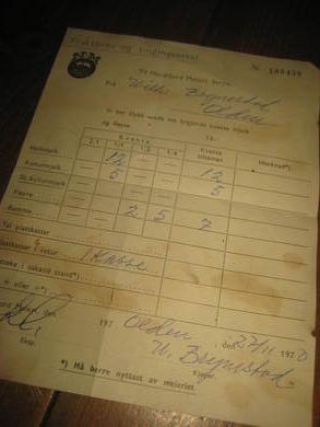 Fraktbrev og tingingsseddel til Nordfjord Meieri Stryn 1970