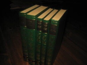 Lot bøker med samme rygg pene i en bokhylle FØR JEG SIER FARVELL -EN MORDER VENTER - HANIBAL -BRODERSKAPET Dette er bokpakke nr 4