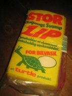 Pakke med ubrukt innhold ZIP engangssvamp for bilvask 80 tallet