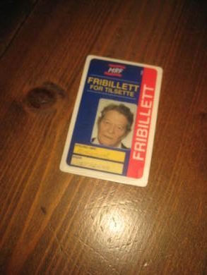 FRIBILLETT i MRF Møre og Romsdals Fylkesbåter Plastbrikke