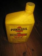 Plastkanne 1 liter PENNZOIL med noe innhold 80-90 tallet