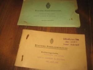 Kviteringshefte fra STATENS PENSJONSKASSE1919