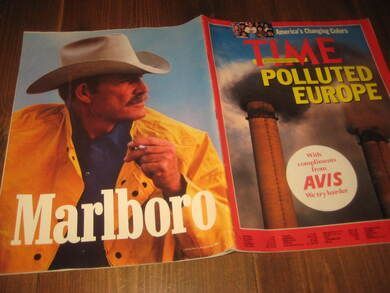1990 APRIL TIME Pen MARLBORO reklame på baksida