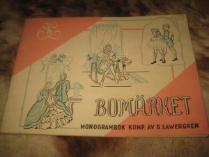 BOMERKET MONOGRAMBOK KOMP AV S LAWERGREN 60 tallet