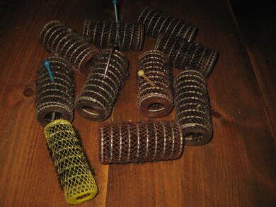 Lott med gamle hårruller fra 70 tallet Dette er pakke nr 7