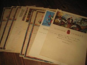 Lott på 10 stk telegram fra Telegrafverket 1946 Dette er lott nr 6