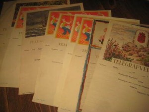 Lott på 10 stk telegram fra Telegrafverket 1946 Dette er lott nr 8