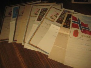 Lott på 10 stk telegram fra Telegrafverket 1946 Dette er lott nr 10