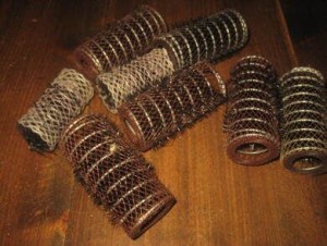 Lott med gamle hårruller fra 70 tallet Dette er pakke nr 2