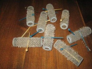 Lott med gamle hårruller fra 70 tallet Dette er pakke nr 3