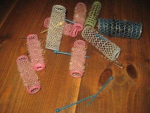 Lott med gamle hårruller fra 70 tallet Dette er pakke nr 6