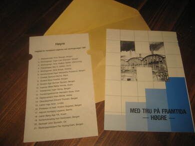 Valgbrosjyrer fra Hordaland valgkrets ved stortingsvalget 1985 H&Oslash;GRE