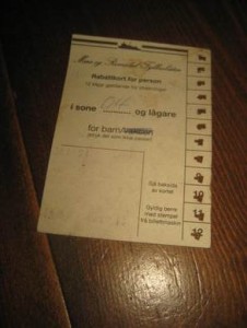 Klippekort barn M&oslash;re og Romsdal Fylkesb&aring;ter 1991