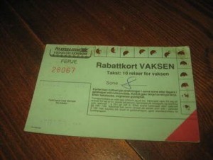 Klippekort VAKSEN M&oslash;re og Romsdal Fylkesb&aring;ter 1988 28067