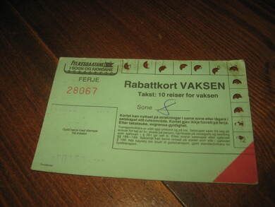 Klippekort VAKSEN M&oslash;re og Romsdal Fylkesb&aring;ter 1988 28067