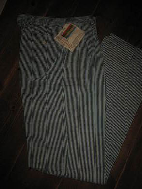 Ubrukt herrebukse fra avvikla landhandel p&aring; 60-70 tallet pen i din krambod Bl&aring;stripete